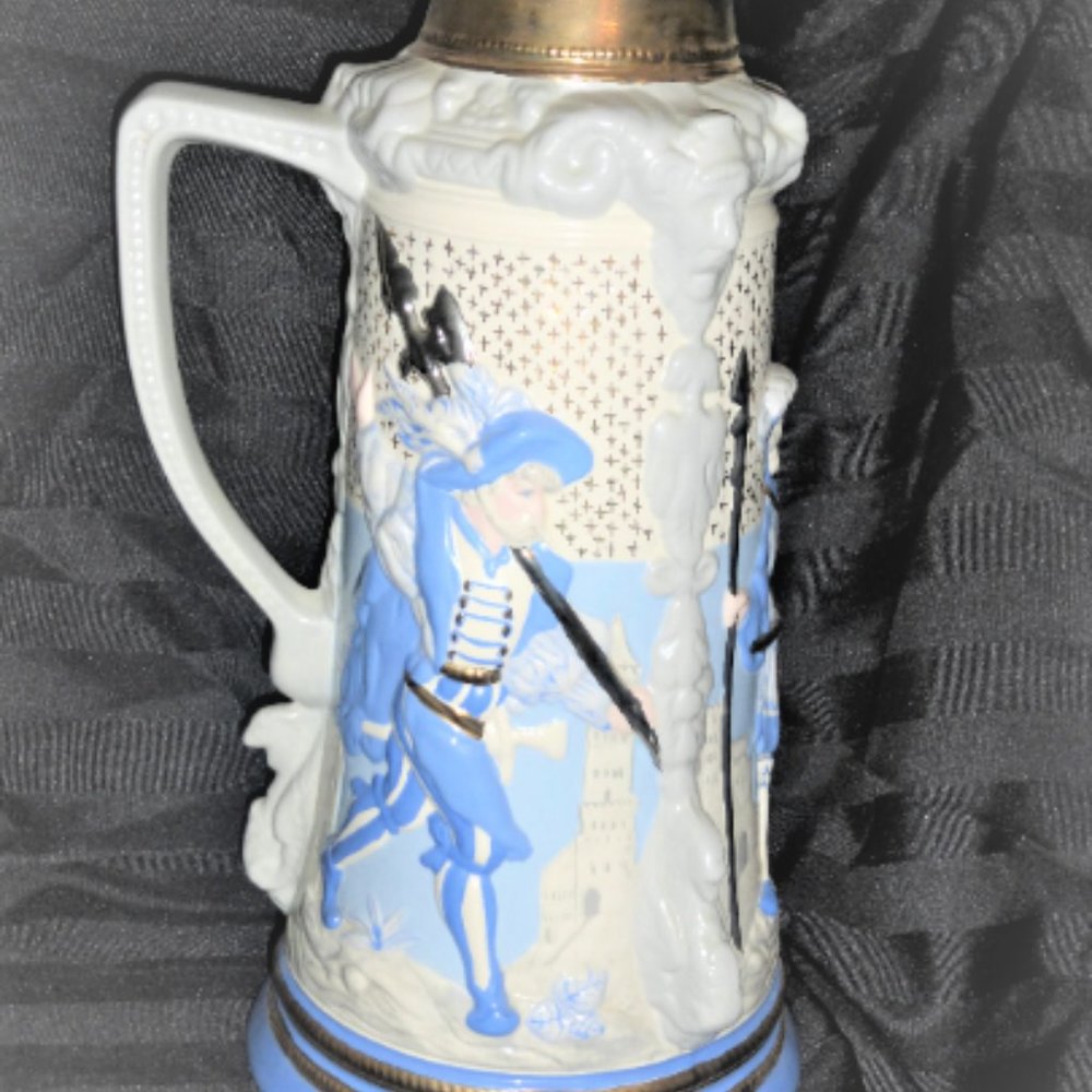 1973 Large 15" high BEER STEIN Hand Made & Painted Signed Mary Howroyd